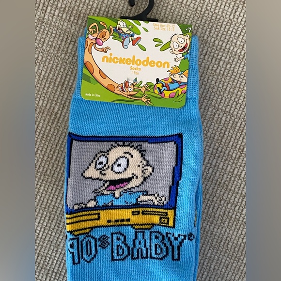 Nickelodeon Blue Rugrats Socks and Handmade Pen Set (90’s Baby) - Picture 2 of 6